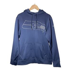 Nike Seattle Seahawks Navy Blue Mens Sweatshirt Therma-fit Medium Hoodie
